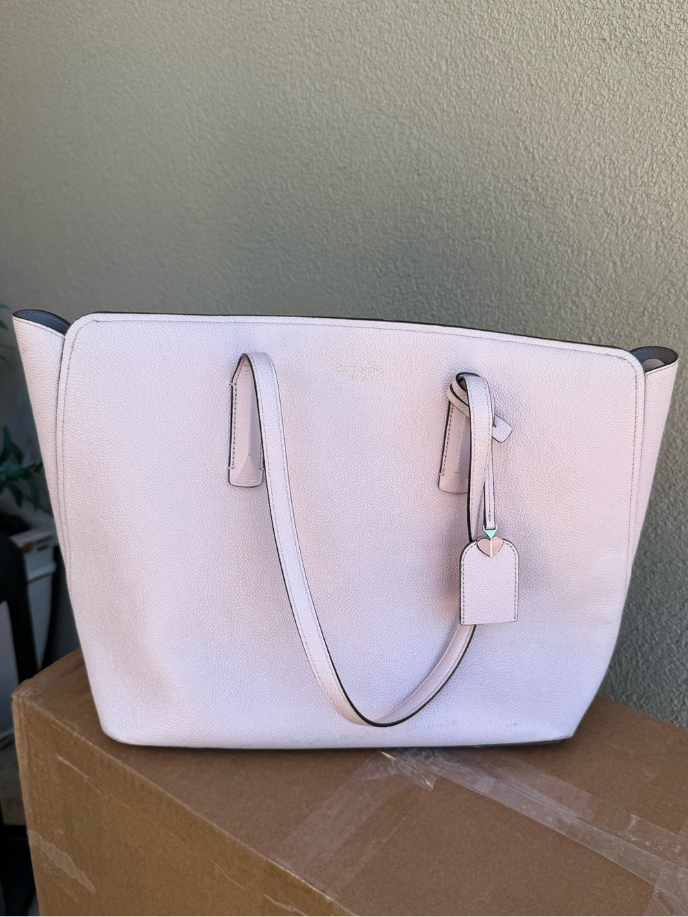 kate spade light pink leather tote